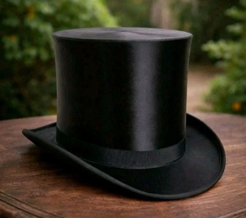 Handmade pure black silk - black, tall