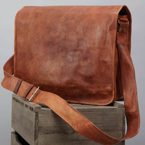 Leather laptop bag messenger - laptop,