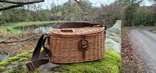 Wicker fishing basket creel - wicker,