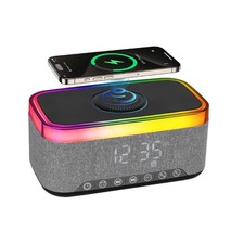 Multifunction RGB Alarm Clock Lamp Smart Bluetooth Speaker Wireless Charger Tool