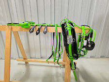 Quick Hitch Horse Driving Harness Green and Black Biothane Full cob pony