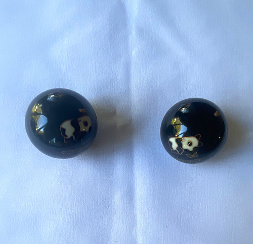 Handmade glass marbles black - glass,