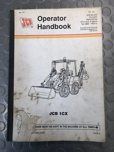 Jcb operator handbook 1cx - jcb,