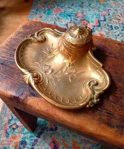 Vintage solid brass footed - vintage,