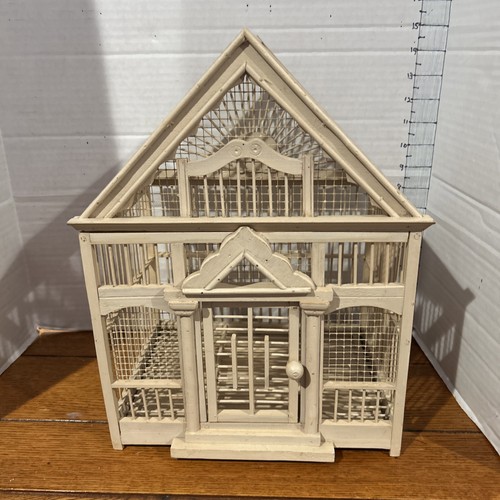 Wooden decorative bird - wooden, cage