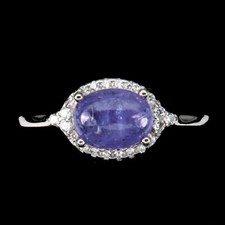 925 Sterling Silver Oval Blue Tanzanite 8x6mm Simulated Cz Ring Size 7