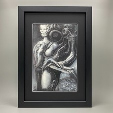 H.R. GIGER FRAMED ART SCI-FI FANTASY BIOMECH BIOMECHANICAL ALIEN