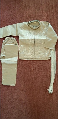 Boys piece gold sherwani set - boys,