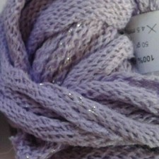 2x50g Decorative Frilly/Ruffle Lurex Yarn, Lilac, Knit/Crochet