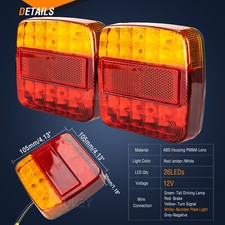 2Pc 12V LED Rear Tail Lights