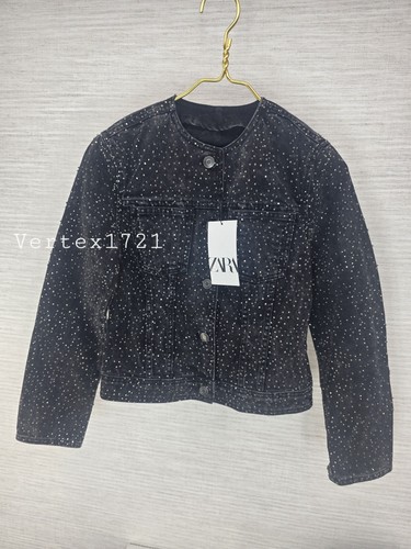 New zara sequinned denim - xs,