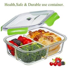 🥡36.6oz Green Glass Lunch