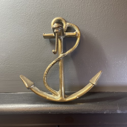 Vintage brass coat hook ships - vintage,