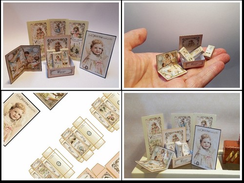 Dolls house cotton sewing box - house,