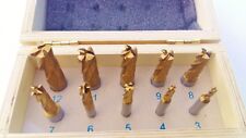 10 piece 4 flute End Mill Set TiN Coated - Metric - 3-12mm