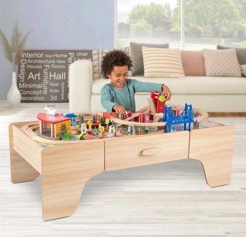 Squirrel play wooden train - play,
