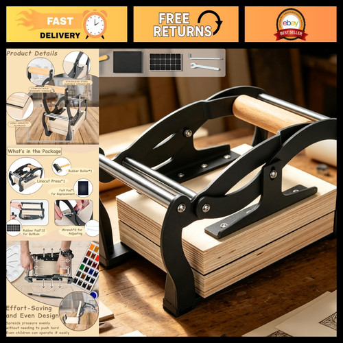 Mini linocut press machine - linocut,