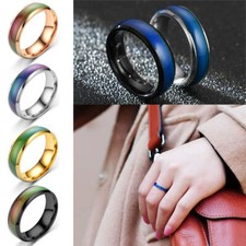 UK Colour Changing Mood Ring Stainless Steel Ring Men Women Band Jewelry Wedding