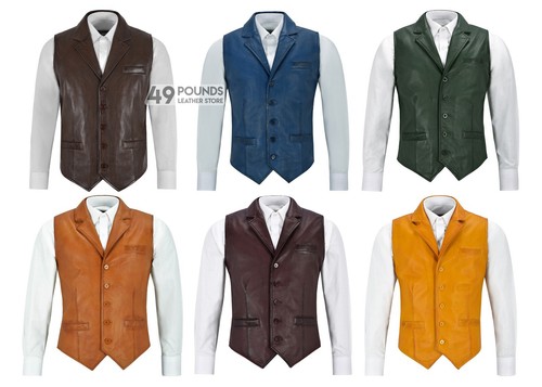 Smart mens leather waistcoat - mens,