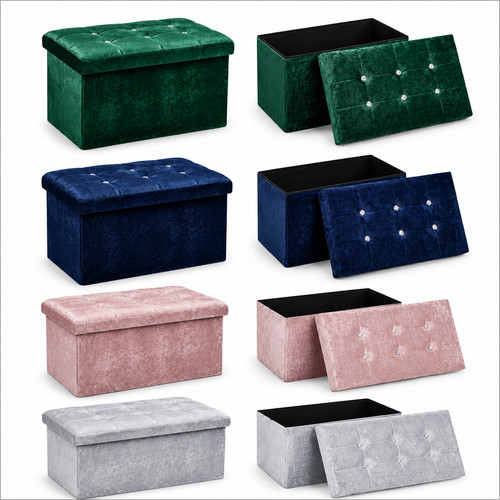 Crushed velvet ottoman storage - crushed,