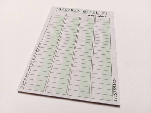 Scrabble score sheets notepad - scrabble,
