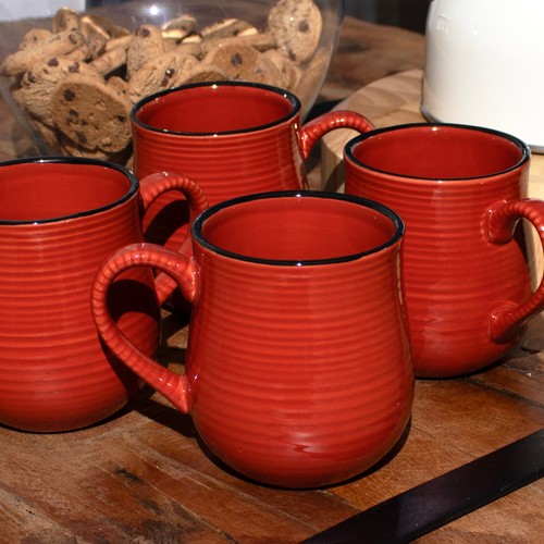 Large 400ml red glazed - red,