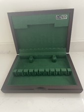 Vintage EMPTY Cutlery Canteen Box Dark Wood Oneida Balmoral Green Velour Lining