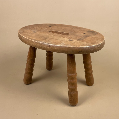 Vintage oval milking stool - vintage,