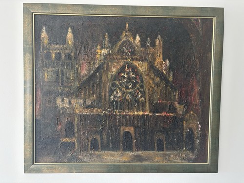 Exeter cathedral night oil - cathedral,