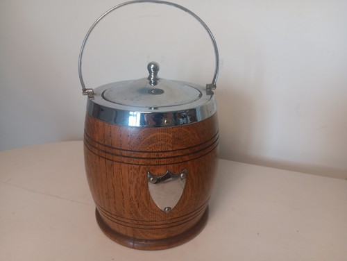 Vintage oak biscuit barrel - vintage, barrel/ice