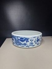 Chinese Blue & White Porcelain Dragon Bowl – Hand-Painted