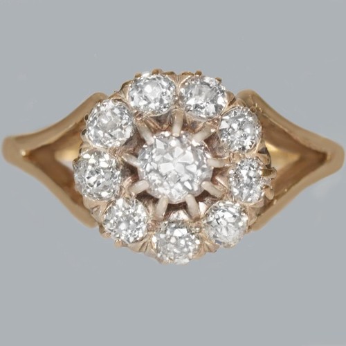 Edwardian diamond cluster - diamond, ring