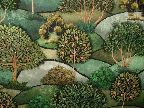 Green meadow tree - tree, cotton