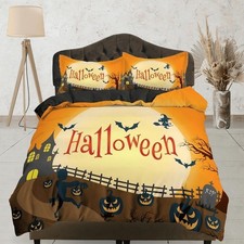 Farmhouse halloween bedding & pillowcase, gothic duvet cover, dorm bedding, goth