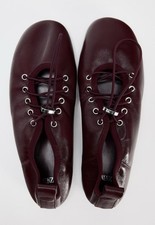 Zara Leather Burgundy Lace Up