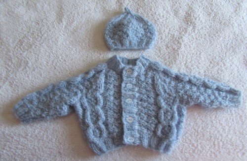 Hand knitted cable - , cardigan