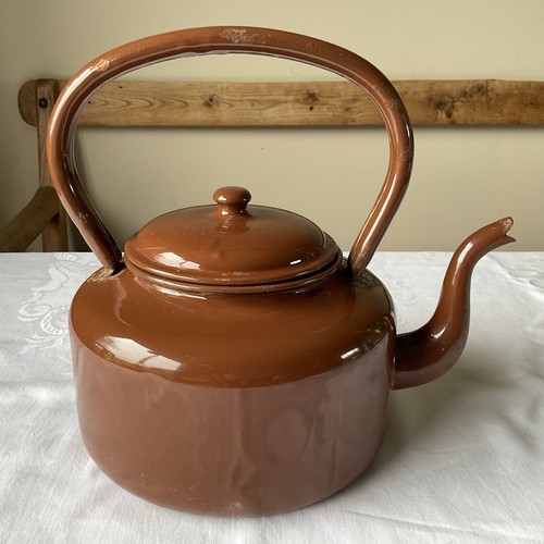 Large vintage brown - vintage, enamel