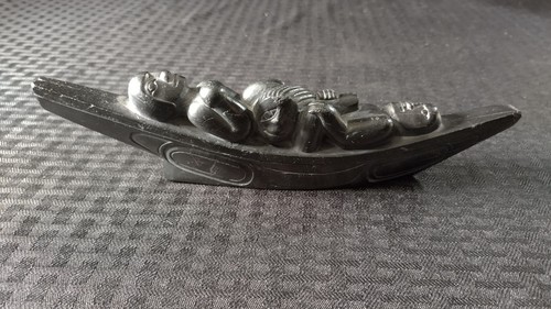 Haida argillite canoe carving - haida,