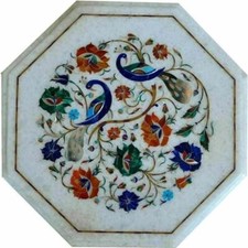 18" Octagon White Marble