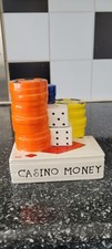 Ceramic Moneybox Poker Chips And Dice