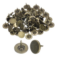 60Pcs Upholstery Tacks, 11mmx10mm Flat Head Thumb Tack, Bronze