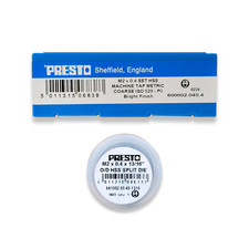 Presto M2 TAPS DIE M2 X 0.4 HSS 3PC Tap Set First, Second & Plug Tap Or Die
