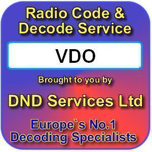 Vdo radio code decode - code, unlock