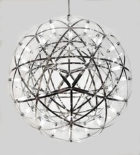 Firework Starburst Chandelier Fawkes Silver Chrome Cool White Extra Large 80cm