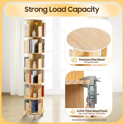 Tier rotating bookshelf 360 - tier,
