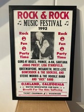 Vintage Framed  Music Festival Poster  1992 California Guns N’ Roses….