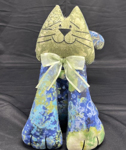 Handmade fabric plush kitten - fabric,