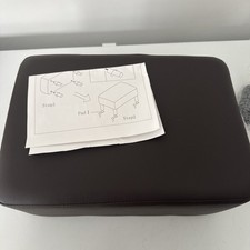 Brown Footstool Leather Wooden