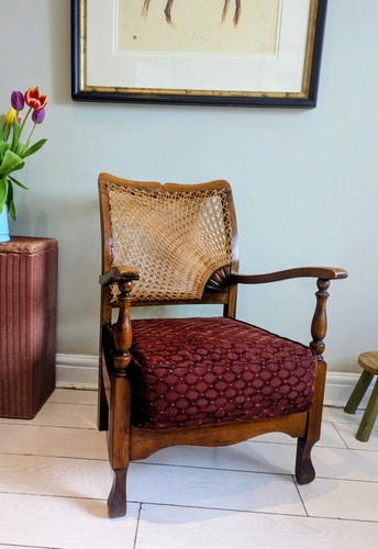 Art deco sunburst caned back - art,