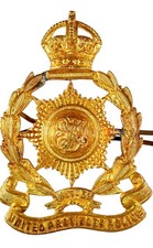 Vintage Old Kings Crown The United Provinces Police Gilt Metal Cap Badge